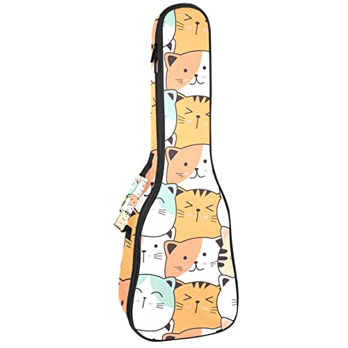Ukulele Koffer Cartoon-Katze Ukulele Tasche 23 Zoll 10Mm Gepolsterte Für Sopran Tenor Konzert Ukulelen