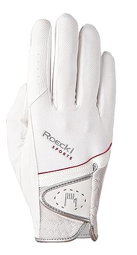 Roeckl Sports Handschuh Madrid, Unisex Reithandschuh, Weiß, Größe 6,5