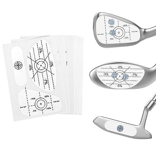 Rhino Valley Golf Impact Tape Set 450 Stück, Selbstlehrende Sweet Spot und Shot Konsistenz Analyse, Golf Target Sticker für Holz, Eisen und Putter, Nützliche Trainingshilfe für Schwungtraining