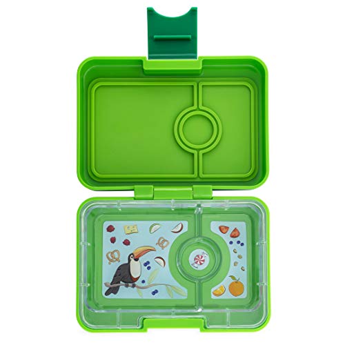 Yumbox Mini XS Snackbox - 3 Fächer | Kleine Kinder Vesperdose Bento Box | Brotdose für Kita Kindergarten (Congo Green)