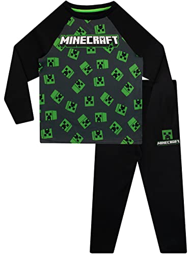 Minecraft Jungen Creeper Schlafanzug, Mehrfarbig, 134 (Herstellergröße: 8 - 9 Jahre)
