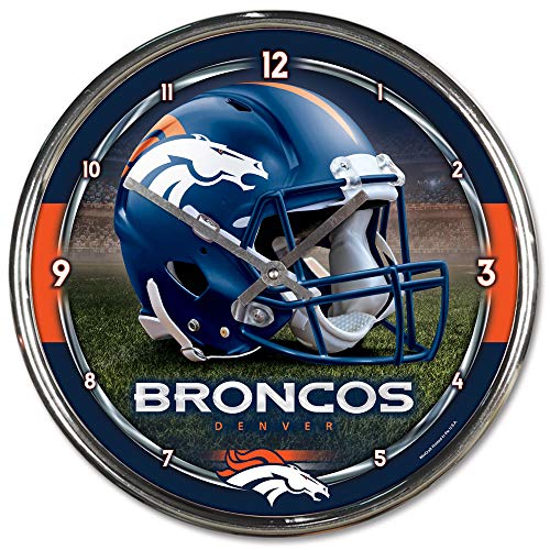 WinCraft NFL-Wanduhr, Chrom, Denver Broncos, 30,5 cm