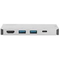 DIGITUS USB Type C Multiport Travel Dock 6 Port 4K HDMI 2x USB-C 2x USB3.0 MicroSD SD/MMC silber (DA-70867)