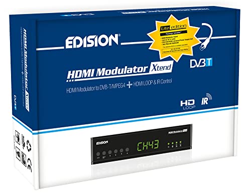 EDISION Modulator Xtend lite, Full HD MPEG4, HDMI-Loop Out, RF-IN, 50 ID-Vorkonfigurationsfunktion, Schwarz