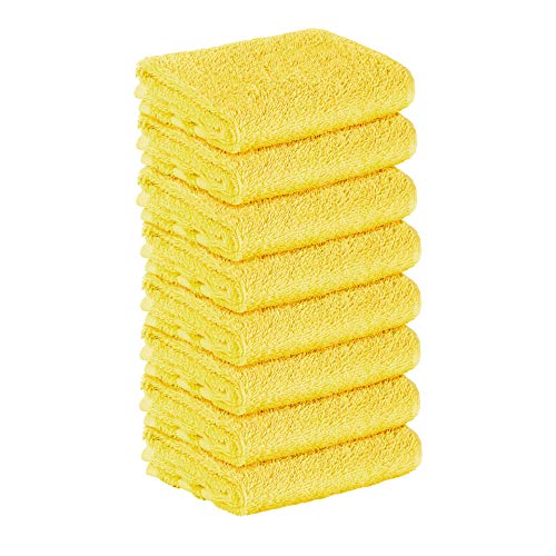 8 Stück Premium Frottee Gästehandtücher 30x50 cm in gelb von StickandShine in 500g/m² aus 100% Baumwolle