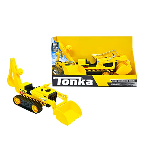 Tonka 06063 Classic Steel Trencher, Kids Construction Toys for Boys and Girls, Vehicle Toys for Creative Play, Toy Trucks for Children Aged 3 +, Yellow & Black