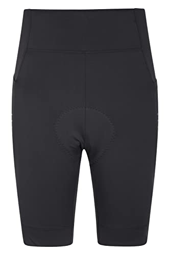 Mountain Warehouse Profi-Radlerhose für Damen - Chamois-Polsterung, schnell feuchtigkeitsableitend, völlig opake Kurze Damen-Hosen - Ideal für Radtouren, Triathlon Schwarz 40