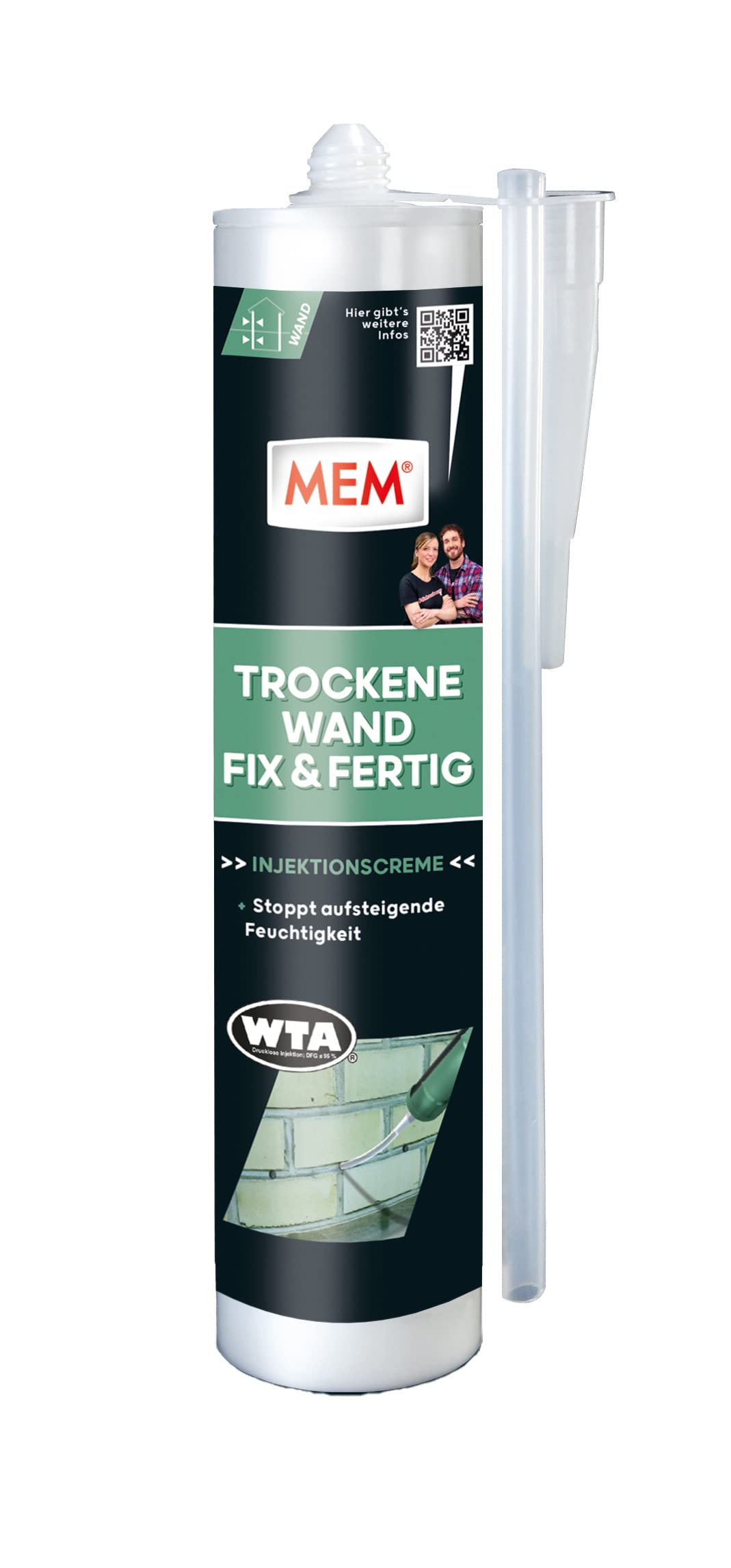 MEM Trockene Wand Fix & Fertig, Dauerhafte Horizontalsperre für durchgängige Lagerfugen, Anwendungsfertig, Einfache und schnelle Anwendung, 290 ml