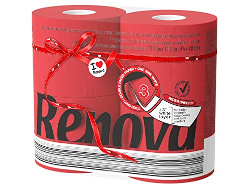 Renova Toilettenpapier, Paket von 5 x 4 Rollen rot