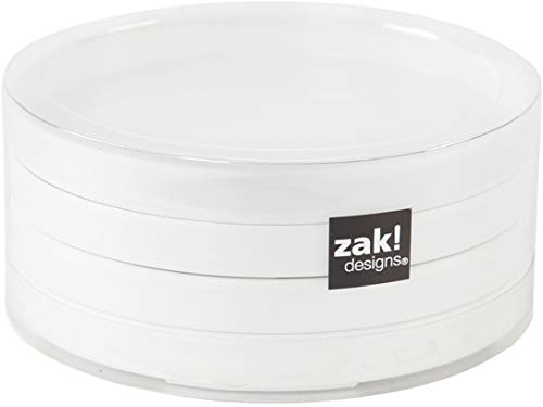 Zak!Designs Untersetzer Set, Melamin, Weiß, 10 cm