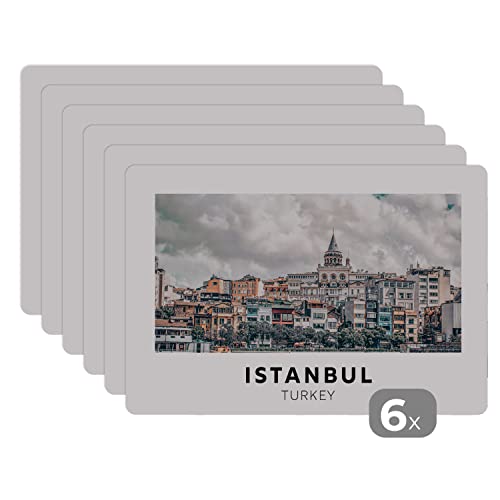 Placemats Platzdeckchen Platzset Tischset 6-teilig Tischdeko Untersetzer 45x30 cm Istanbul - Türkei - Architektur