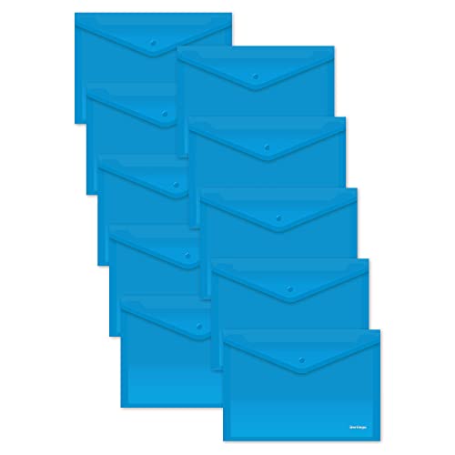 Berlingo Dokumententasche, A4 Format, PP, 100 Blatt, 180 Mikron, Druckknopf Verschluss (horizontal, blau)
