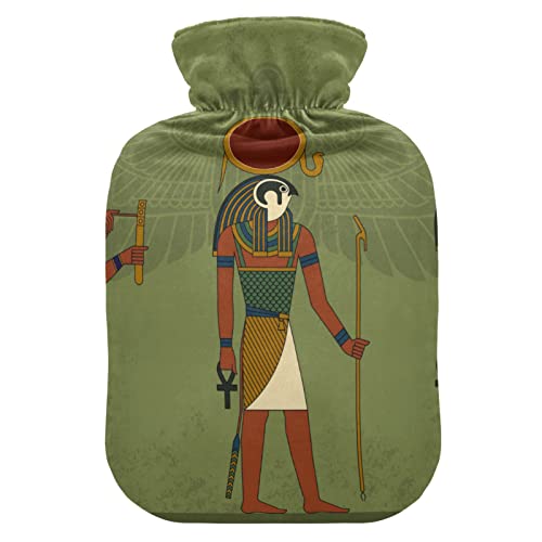 YOUJUNER Wärmflasche mit Altes ägypten ägypten Bezug, Groß 2 Liter Heißwasserbeutel Heißwasserbeutel Bettflasche