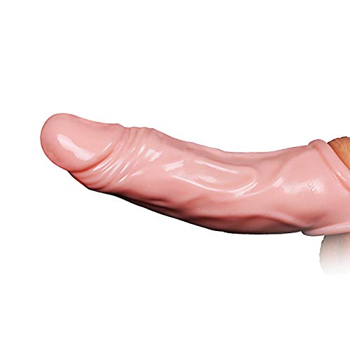 Realistisches MäNnliches VerläNgertes Kondom Des FlüSsigen Silikons EjakulationsverzöGerungssimulation Muskellinien-Peniskondom Wiederverwendbares Paar Sexspielzeug