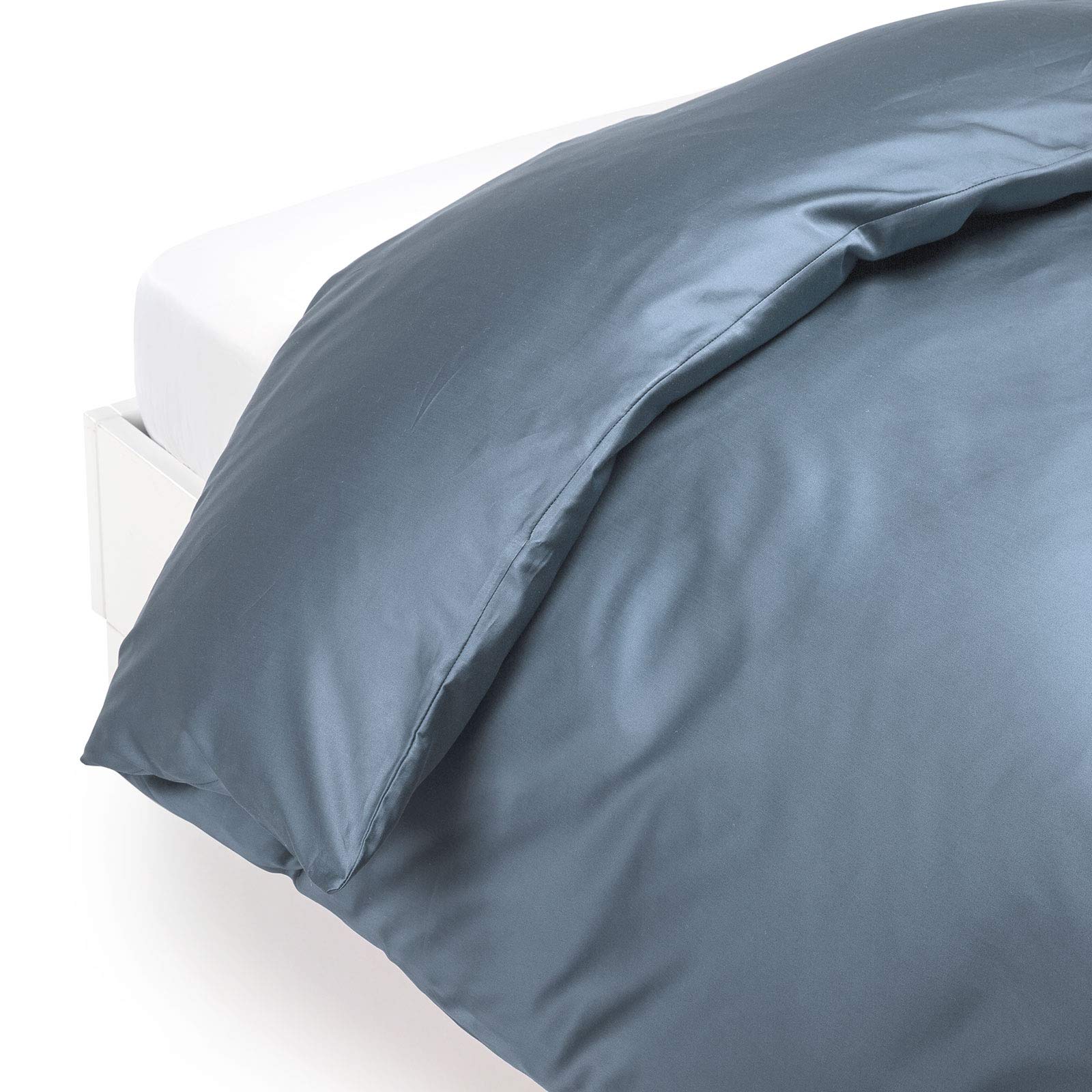 Caleffi - Bettbezug aus Satin, 100% Baumwolle, einfarbig, für Doppelbett