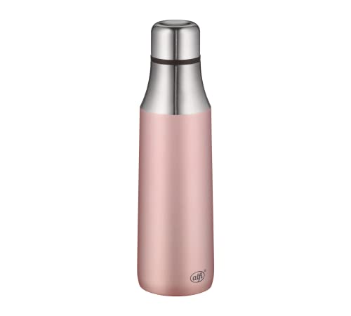 alfi Thermosflasche City Bottle rosa 500ml, Edelstahl Trinkflasche auslaufsicher auch bei Kohlensäure, 5527.284.050 Isolierflasche 8 Stunden heiß, 16 Stunden kalt, Wasserflasche BPA-Frei