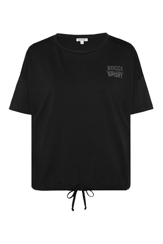 SOCCX Damen Oversized T-Shirt mit Rücken-Print Black XXL