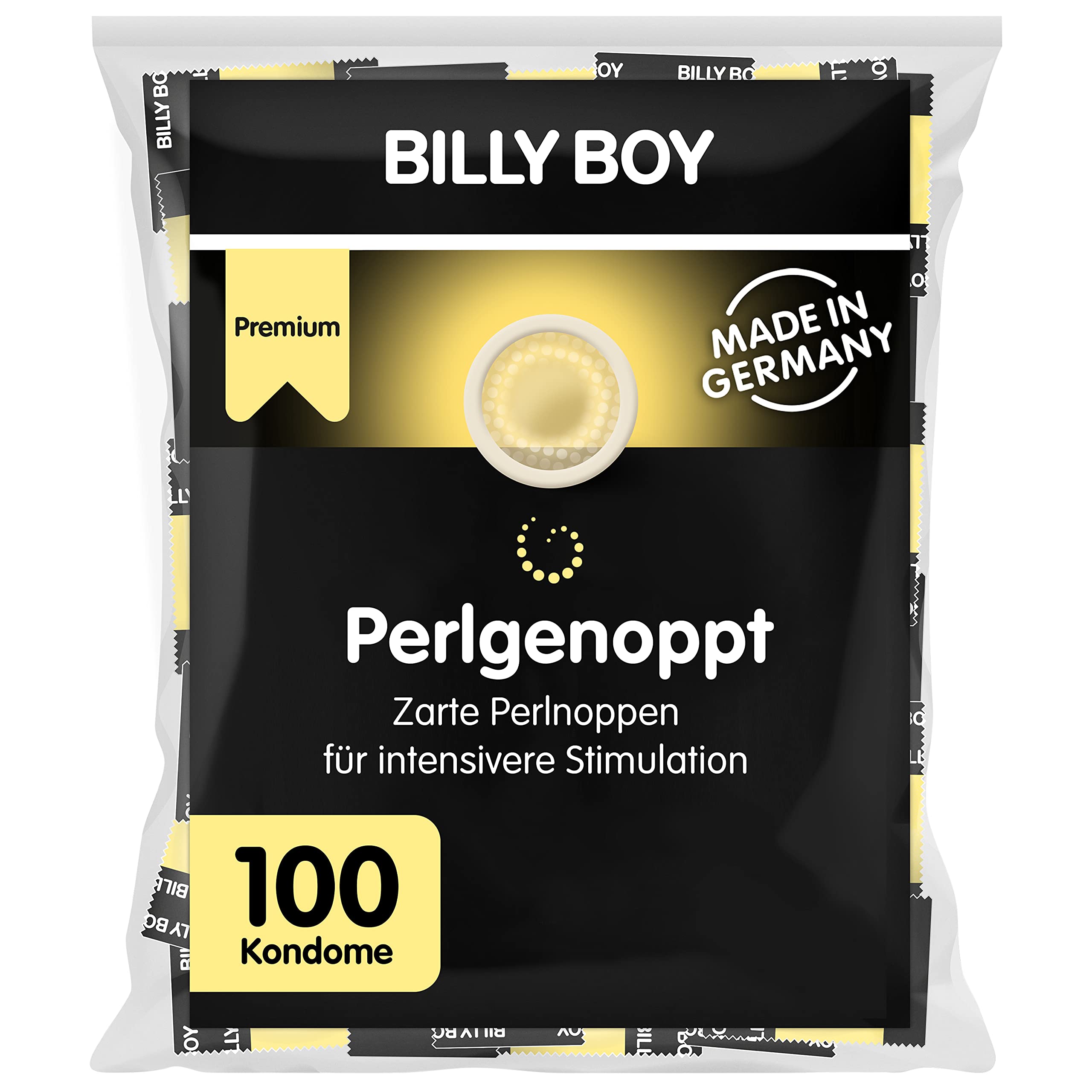 Billy Boy Perlgenoppt Kondome mit Zarten Perlnoppen, 100 Stück