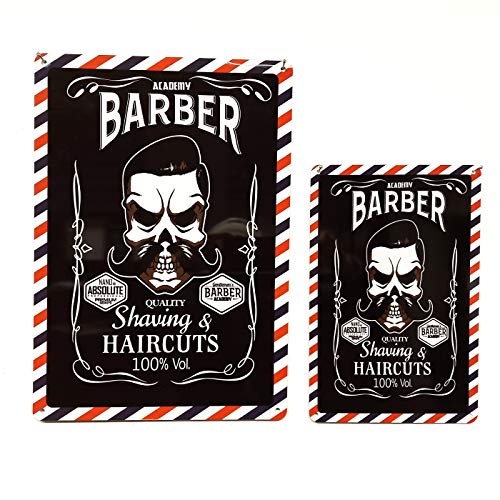 Barber Deko Blechschild Vintage-Dekorationen für Friseur Barbershop Wanddekoration, Metall Poster 2 Größen 29x19x0,2 cm und 40x28x0,2 cm hochwertiges Vintage Blechschild 1 Stück (40 x 28 x 2 cm, No.7)