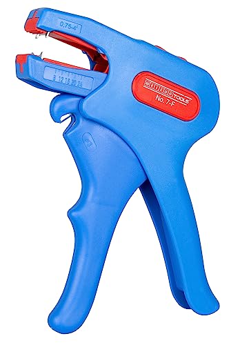 WEICON 51001007 Abisolierzange No. 7-F für 0,75-4,00mm² Flachkabel mit Seitenschneider, blau/rot