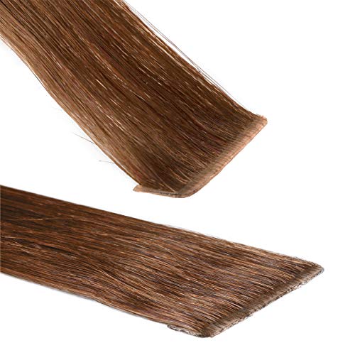 hair2heart Premium Invisible Tape Extensions Echthaar - 30 Tapes 50cm Hellbraun
