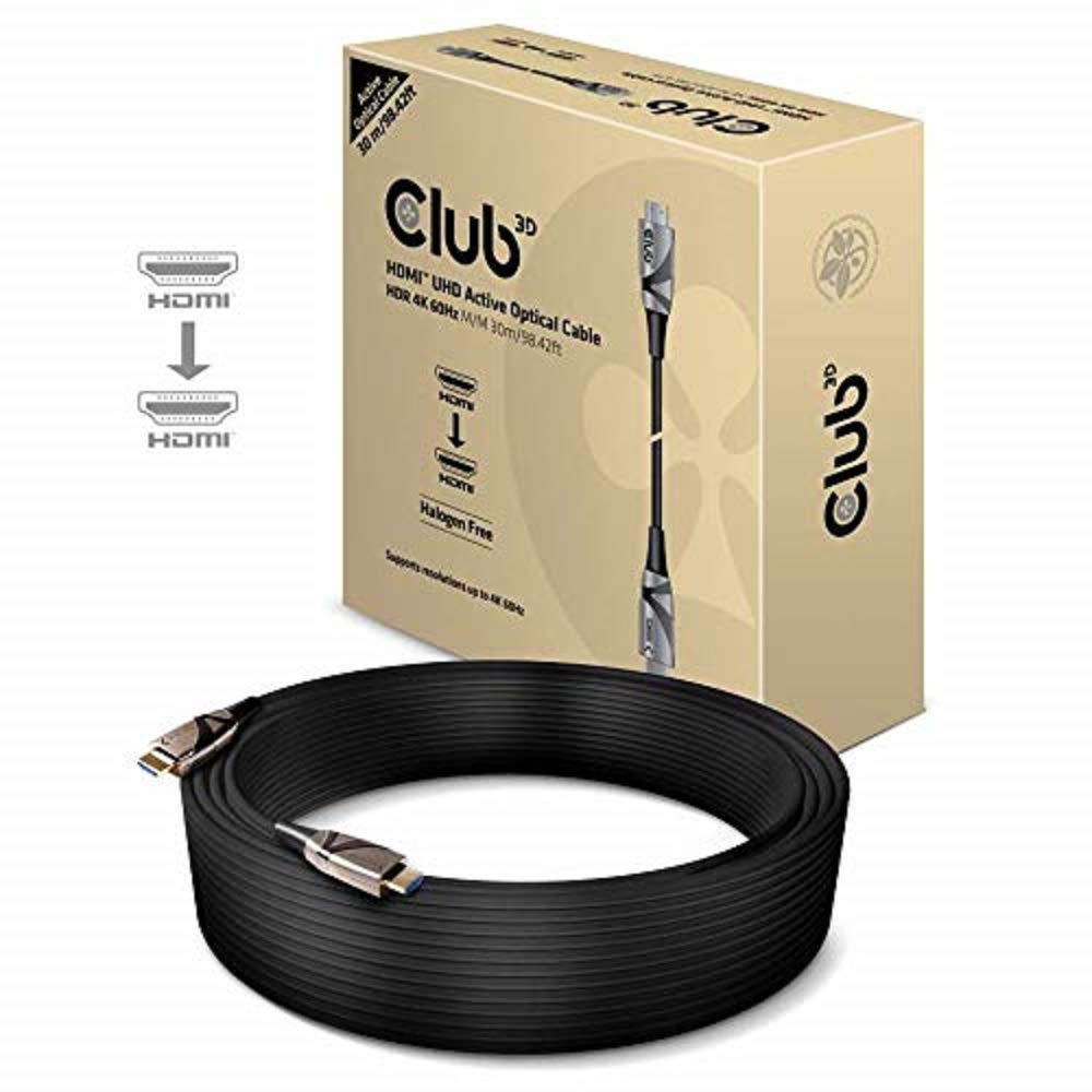 Club 3D CAC-1390 HDMI-Kabel, A- A 2.0 aktiv Opt, 4K60Hz UHD 30 m Schwarz