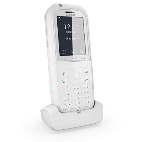 Snom M90 IP Office DECT Robust and Anti-Bacterial Handset EU/US, VoIP, SIP, Bluetooth, IP65, HD, Alarm Key, HAC Compliant, Vibration, White, 00004425, 3 Year warrenty