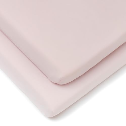 Clair de Lune Pram/ Crib Cotton Jersey Fitted Sheets (Pack of 2, Pink)