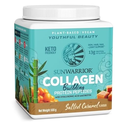 Sunwarrior, SWR-COLCAR500, Collagen Building Protein Peptides Salted Caramel, Konserven für Muskelmasse, 500 g