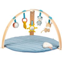 Nattou Playmat with Wooden Arch, 82 cm, Petrol blue