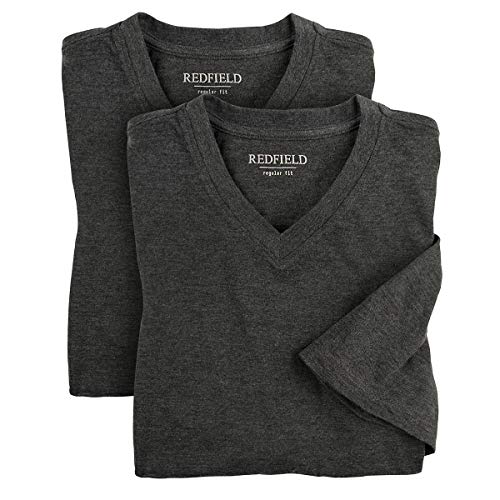 Redfield XXL 2-Pack T-Shirts V-Neck anthrazit Melange, XL Größe:4XL