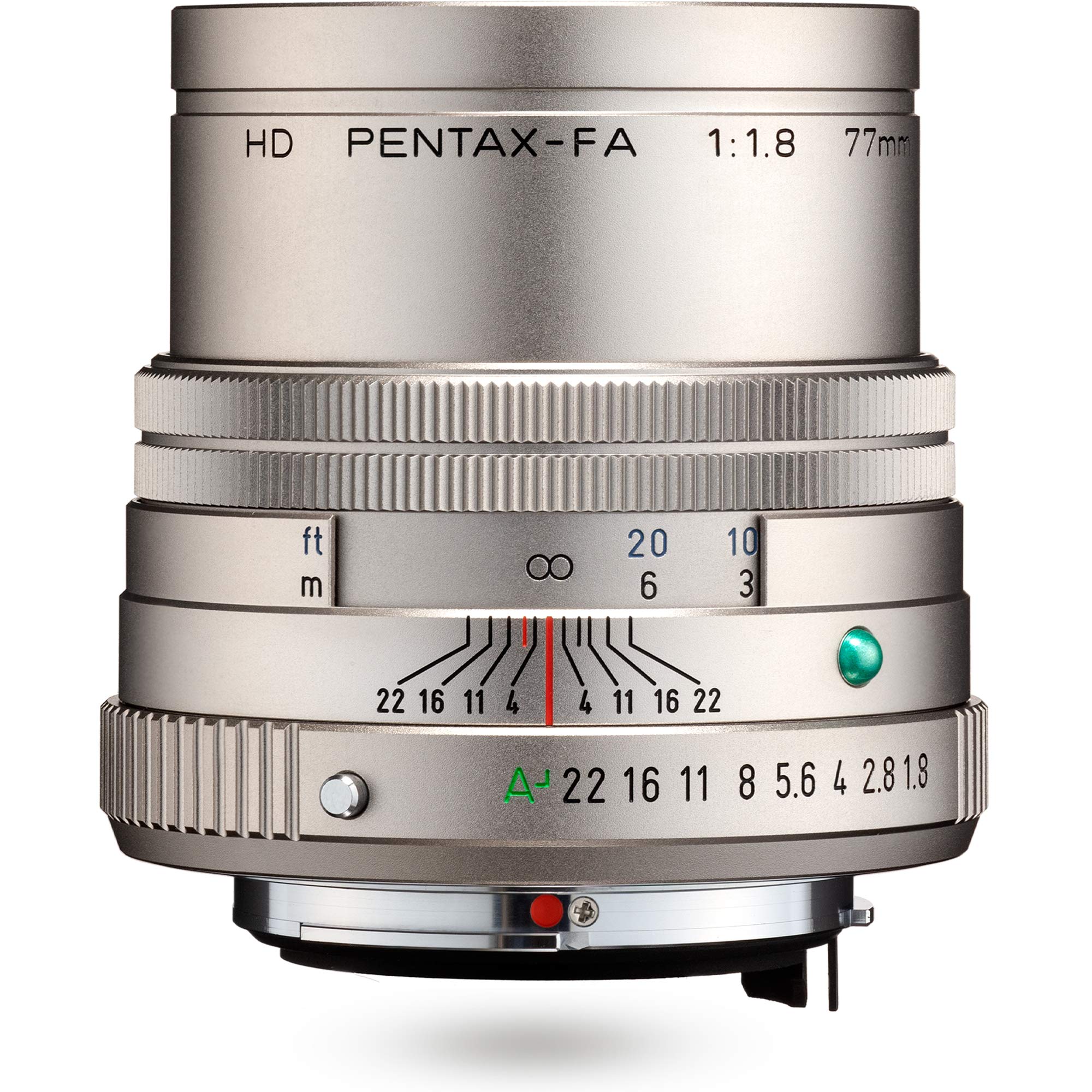 Pentax PENTAX-FA 77mmF1.8 Limited Silber Leichte Telebrennweite, z.B. für Porträtaufnahmen mit leistungsstarker HD-Vergütung, für das PENTAX K-System mit 35 mm Vollformat Sensor, 27890