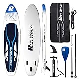Runwave Inflatable Stand Up Paddle Board 11'×33''×6''(6'' Thick) Non-Slip Deck with Premium SUP Accessories | Wide Stance, Bottom Fins for Surfing Control (SSHN(