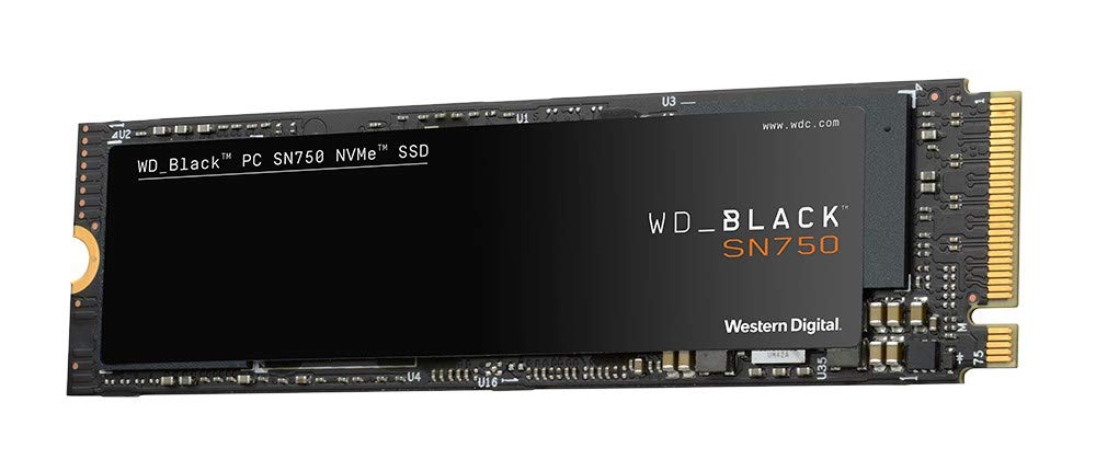 WD Black SN750 NVMe SSD interne Festplatte 250 GB (Gaming SSD, 3100 MB/s Lesegeschwindigkeit, schlankes Design, NVMe SSD-Performance, WD Black SSD Dashboard) schwarz