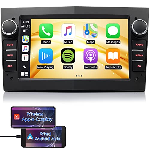 iFreGo Android Autoradio Built in DAB und Carplay,7 Zoll Autoradio Für Opel, Autoradio mit Bluetooth,FM Radio,GPS, USB, Rückfahrkamera,WiFi,Lenkradsteuerung, 7 Farbe Beleuchtung
