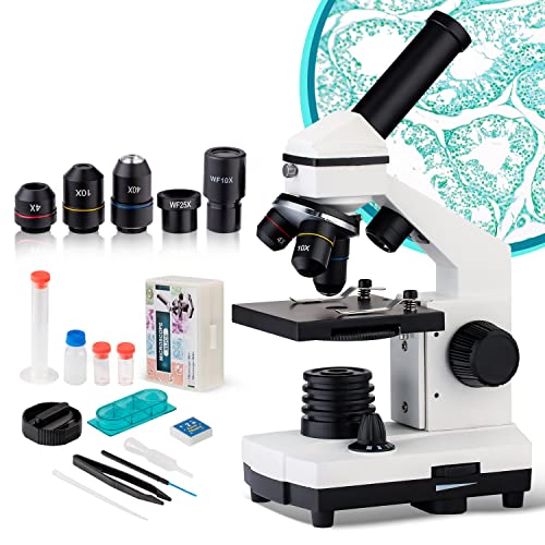 Aufrüst-Mikroskop 40 x 1000 x für Kinder, Studenten und Erwachsene, leistungsstarkes biologisches Kinder-Mikroskop-Set für Schule, Labor, Zuhause, biologische Forschung, Bildung