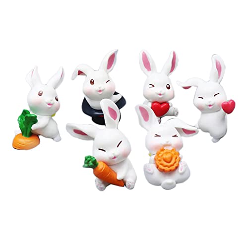 Luejnbogty Simulation Mini Tier Karotte Kaninchen Kaninchen Niedlichen Cartoon Puppe Statisches Modell Dekoration Spielzeug Dekorationative Miniaturen B
