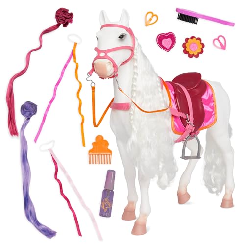 Our Generation – Spielzeug-Pferd – Haarstyling-Zubehör – 46 cm Puppen – Rollenspiel – Spielzeug für Kinder ab 3 Jahren – Camarillo Pferd zum Frisieren