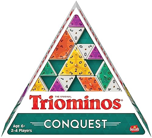 Triominos Conquest, Brettspiel für Kinder ab 6 Jahren, Gesellschaftsspiel für 2 bis 4 Spieler
