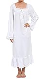 Lalander Elegant Damen Nachthemd Schlafanzüge Nachtwäsche Sleepwear Langarm Schlafanzug mit Spitze