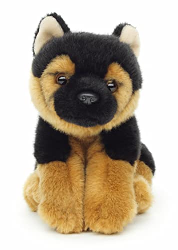 Uni-Toys - Deutscher Schäferhund Welpe, sitzend - 20 cm (Höhe) - Plüsch-Hund, Haustier - Plüschtier, Kuscheltier