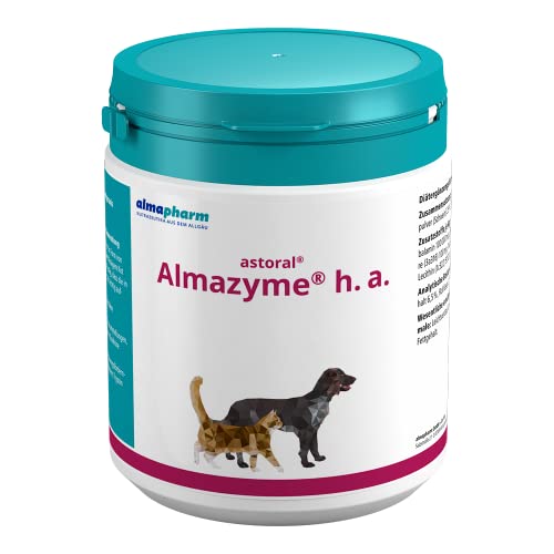 Almapharm astoral Almazyme h.a. Pulver | 500 g | Ergänzungsfuttermittel für Hunde und Katzen | Bei Nahrungsunverträglichkeiten | Vitalstoffe für optimalen Nahrungsaufschluss