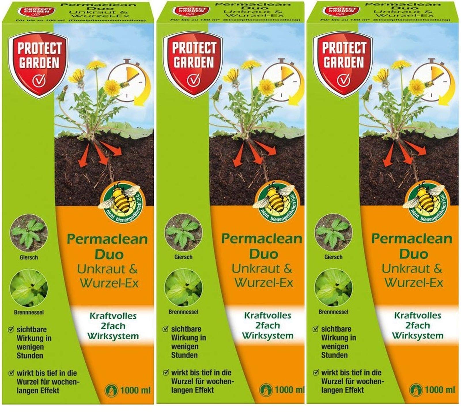 3 X 1L Protect Garden Permaclean Duo