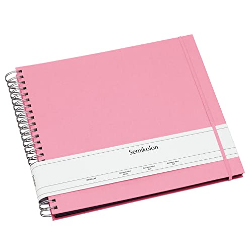 Semikolon (364010) Maxi Mucho Album flamingo (pink) - Spiral-Fotoalbum mit 90 Seiten u. Leinen-Einband - Spiral-Foto-Buch mit schwarzem Fotokarton - Format: 34,5 x 30 cm