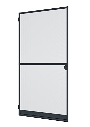 Windhager Insektenschutz Spannrahmen-Tür Expert, Fliegengitter Alurahmen für Türen, individuell kürzbar, 100 x 210 cm, anthrazit, 03903