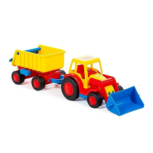 Wader Quality Toys Basics Traktor mit Schaufel mit Hänger (im Schaukarton)
