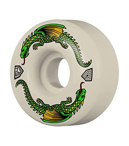 Powell Peralta Skateboardrollen Dragon Formula Green Dragon V6 Wide-Cut 56mm 93A (Off White)