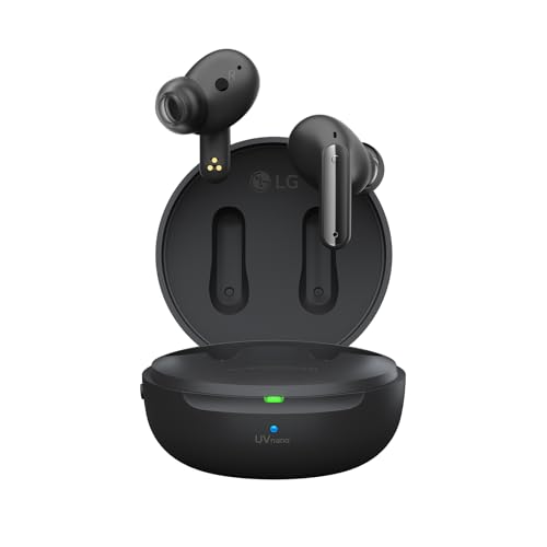 LG Tone Free DFP9 Earbuds, Active Noise Cancelling, Kabellose Bluetooth In-Ear Kopfhörer mit UVnano, Flugmodus, Kohlschwarz