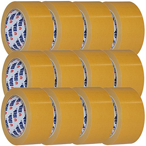 Beidseitiges Klebeband Verlegeband Doppelseitiges Teppichband 50mm x 25m Rolle (12 Rollen)