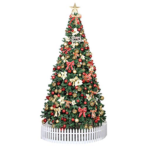 EBAYTV Verzierter großer Weihnachtsbaum mit Sternornamenten und 2500 Hellen grünen Zweigen im Ständer, klassisch für den Urlaub als Geschenk, grün, 13 Fuß, modisch